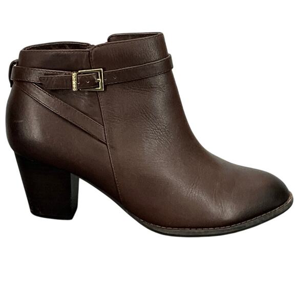 Vionic Upton Brown Leather Western 2.5" Block Heel Comfort Ankle Boot Women 9 - Picture 2 of 13